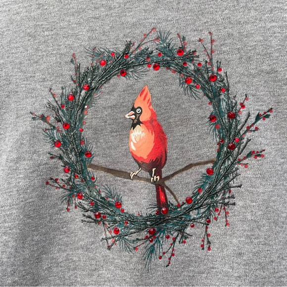 Petite Croft & Barrow® Cardinal Holiday Fleece Jacket / Top & Scarf Trio Bundle - Picture 9 of 12